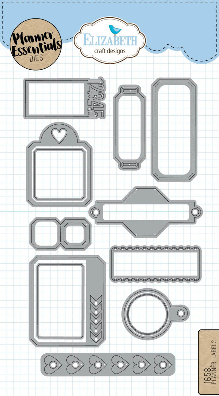 Elizabeth Craft Designs Troqueles Planner Essentials - Etiquetas del planificador